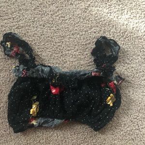 Off the shoulder floral crop top